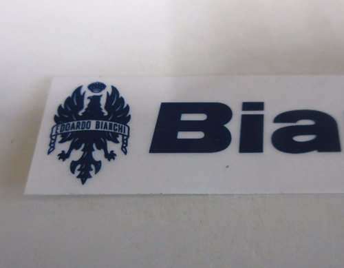 Bianchi Sticker - Bike / Bicycle - Frame Branding - Navy Blue on Clear - 1990s - Picture 4 of 6
