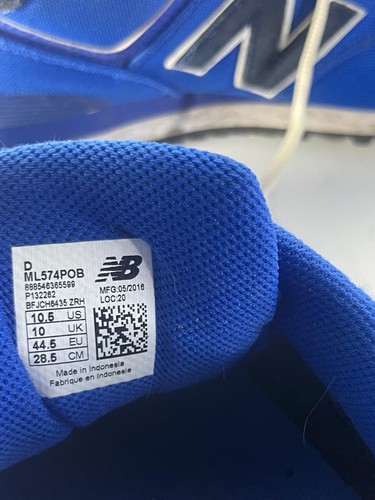 New Balance 574 Herren Sneaker Größe 10 (44,5) gebraucht blau Schnürschuhe Laufschuhe -E54 - Bild 7 von 7