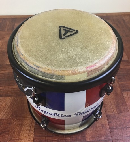 Tambora 11”-Dominican Republic Flag Design. Stick, And Straps Included - Picture 4 of 4