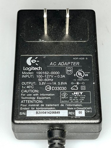 Véritable modèle Logitech : 190162-0000 Bluetooth souris et clavier adaptateur secteur 5,8 V - Photo 2/3