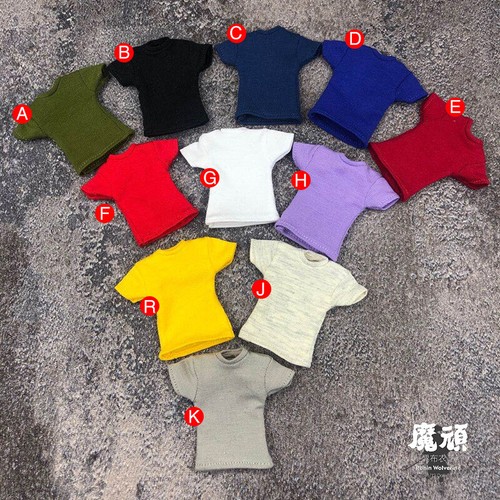 Camiseta a escala 1/12 manga corta para el torso modelo de ropa para figura de acción masculina de 6 - Imagen 15 de 19