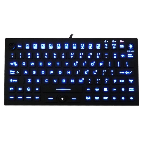 Waterproof Industrial Silicone Compact Keyboard with Mouse Pointer JH-IKB850BL - Picture 1 of 5