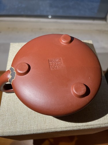 Chinesische Zisha Purpurroter- Sand mini Teekännchen handbemalt - Bild 4 von 4