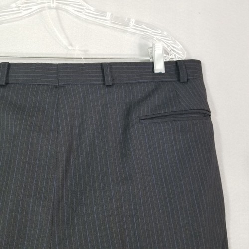 Chaps Ralph Lauren Suit Men's 44S Black Striped Pants 38x26 Wool - Picture 19 of 22