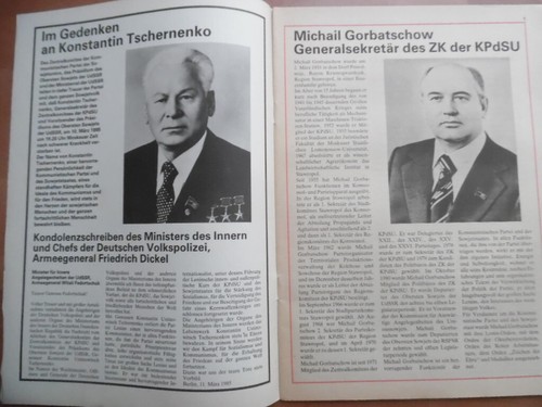 DIE VOLKS-POLIZEI 4- 1985 Konstatin Tschernenko Michail Gorbatschow VoPo DDR ABV - Picture 2 of 3