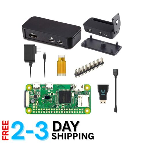 Raspberry Pi Zero W Basic Starter Kit con custodia nera versatile e accessori