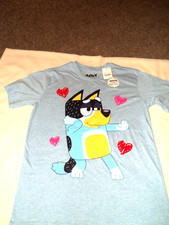 Unisex Adult BLUEY the DOg T-shirt Small NWTS Mad Engine