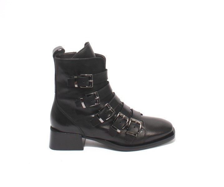 Laura Bellariva 2364 Black Leather Buckles Zip Zip Zip Ankle Boots 41 US 11 d90796 Laura Bellariva 2364 Black Leather Buckles Zip Zip Zip Ankle Boots 41 US 11 d90796