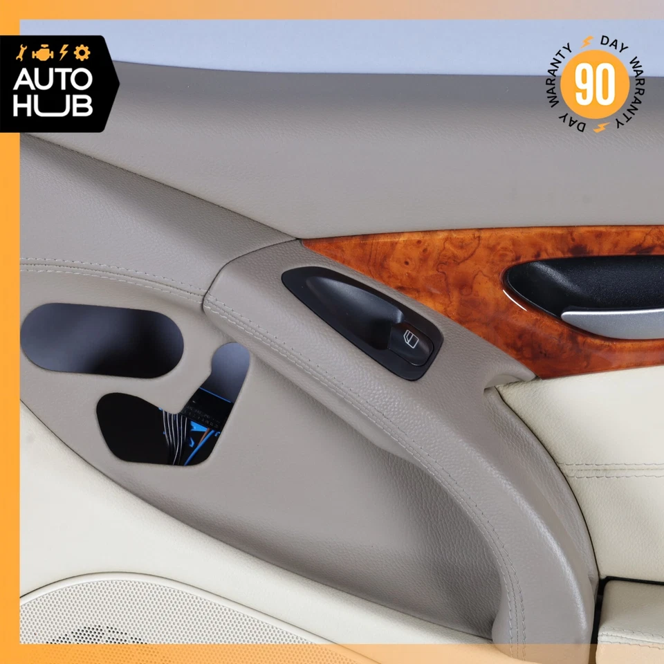 09-12 Mercedes R230 SL550 Panel de puerta interior lado del pasajero derecho beige OEM Foto 4 de 4