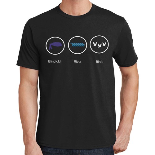 Survival Guide - Blindfold River Birds T-Shirt Bird box 2313 - Picture 2 of 11