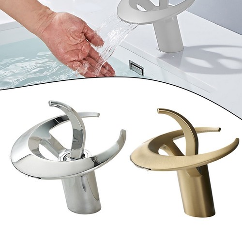 Moderne Wasserfall Wasserhahn für Zuhause Badezimmer Waschbecken mit Warm- und Kaltfunktion - Bild 3 von 21
