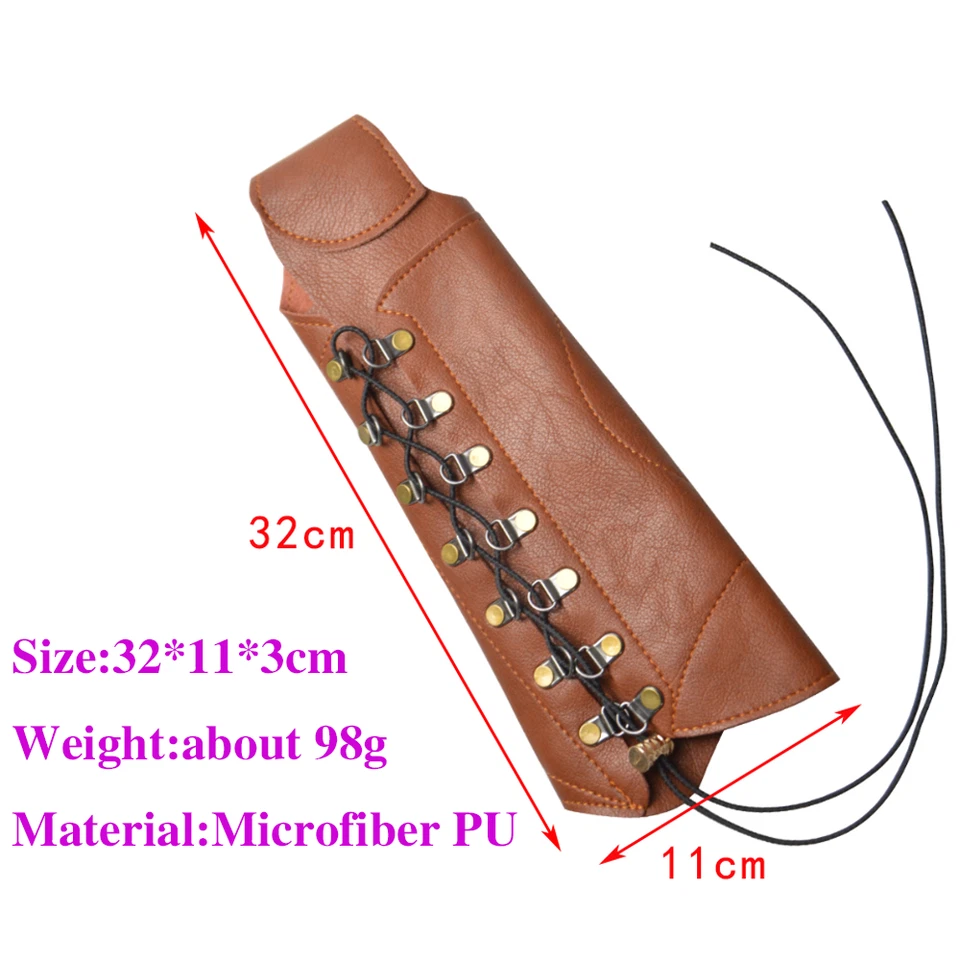 Archery Arm Guards Protective Gear Microfiber PU Adjustable Hunting Shooting - Image 2 of 4