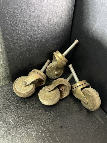 VINTAGE Messing Rollenräder schwenkbar strapazierfähig 4er Satz Ersatzräder EB1336