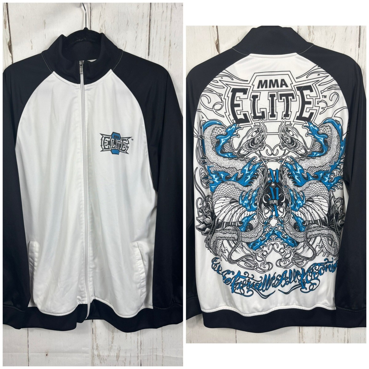 注目のブランド Full Track Black White Jacket Elite MMA Zip Martial Snakes トップス