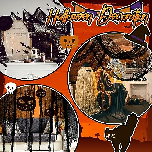 500 x 39 Inch Halloween Creepy Cloth - Spooky Bloody Gauze Fabric Hanging Black - Picture 5 of 7