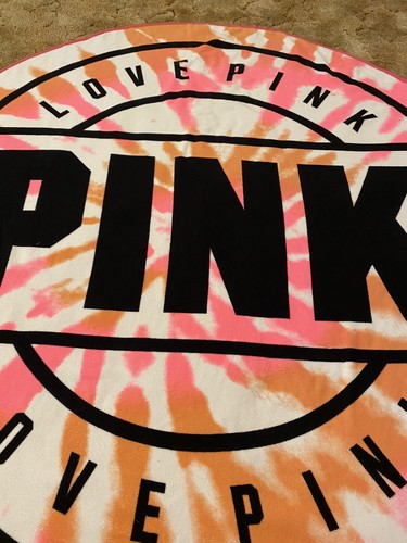 Victoria Secret Pink VS Glam Circle Beach Towel Love Pink 55” Diameter - Picture 7 of 7