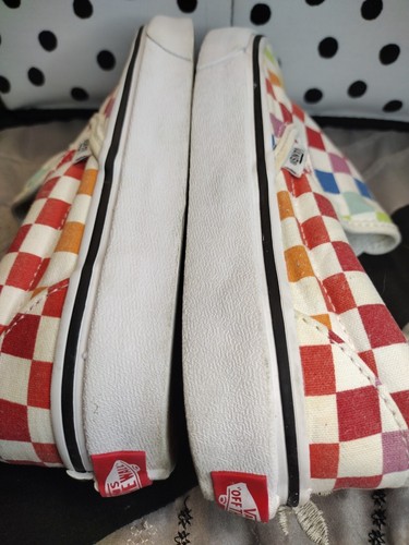 VANS Rainbow Checkered Slip Ons Canvas Skate Board Shoes Sizes Mens 5 Womens 6.5 - 第 11/22 張圖片