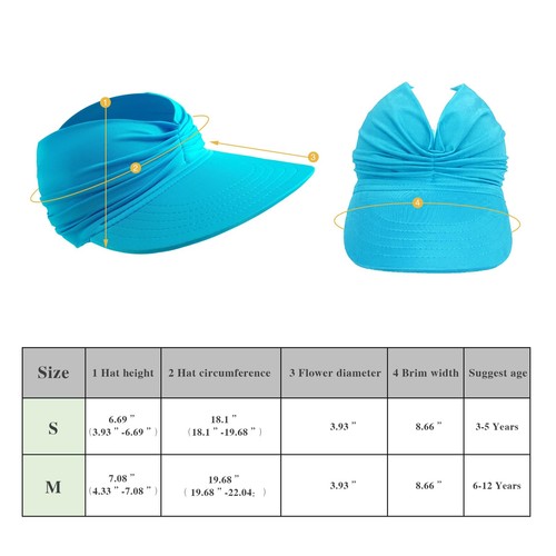 Kids Visor Sun Hat Adjustable Girls Tennis Hat Sports Boys Hat Travel Running... - Picture 3 of 7