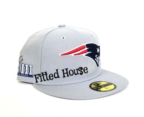 Parche gris New England Patriots New Era Super Bowl LIII línea lateral 5950 sombrero ajustado - Imagen 3 de 5