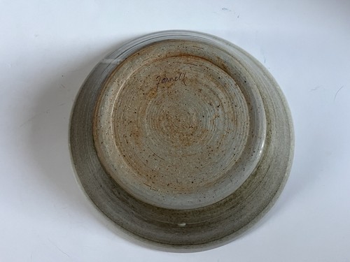 Fennell Clay Art Pottery Neutral Beige Khaki Serving Bowl Signed 8.75" Diameter - Picture 6 of 11