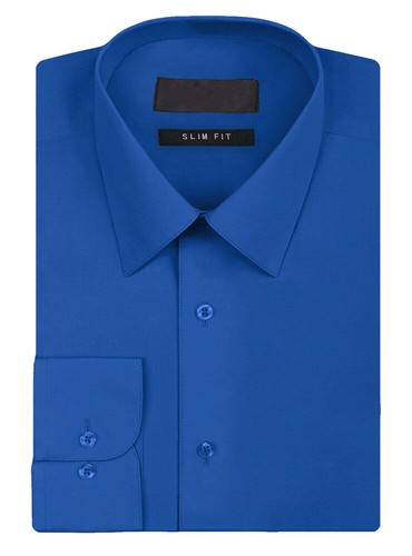 Men's Slim Fit Classic Button Up Long Sleeve Solid Color Long Sleeve Dress Shirt - Picture 50 of 71
