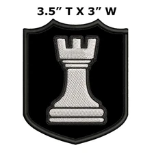 White Rook Chess Piece Patch Embroidered Iron-on Classic Strategy Game Match