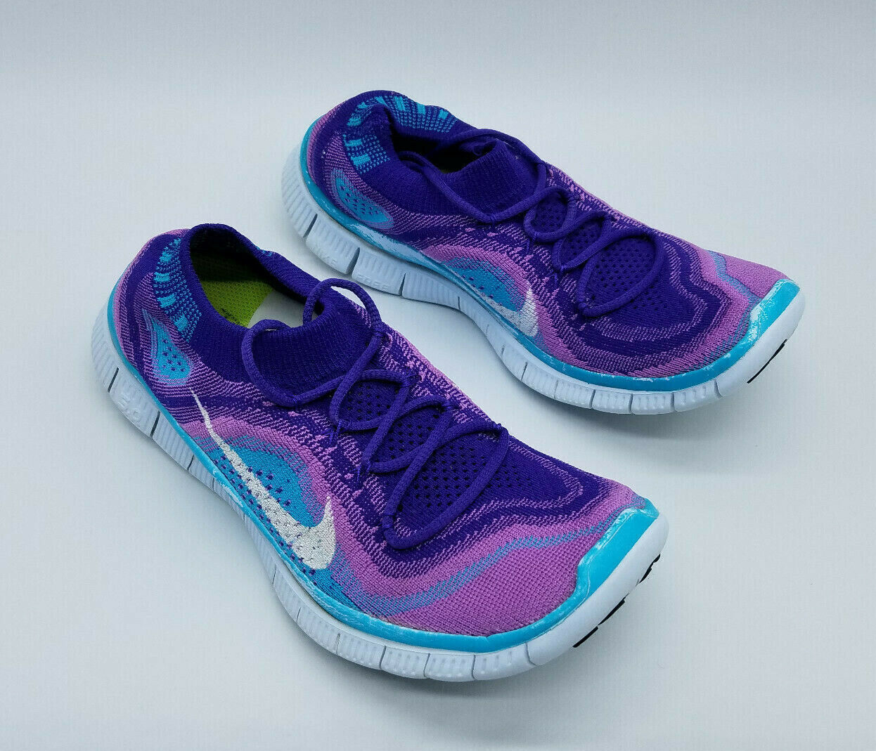 Nike Free 5.0+ Flyknit Shoes Atomic Purple Blue 615806-515 Sz | eBay