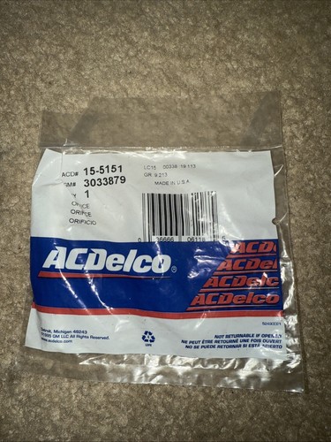 AC Delco 3033879 15-5151 AC Orifice Tube GM General Motors Nos Oem
