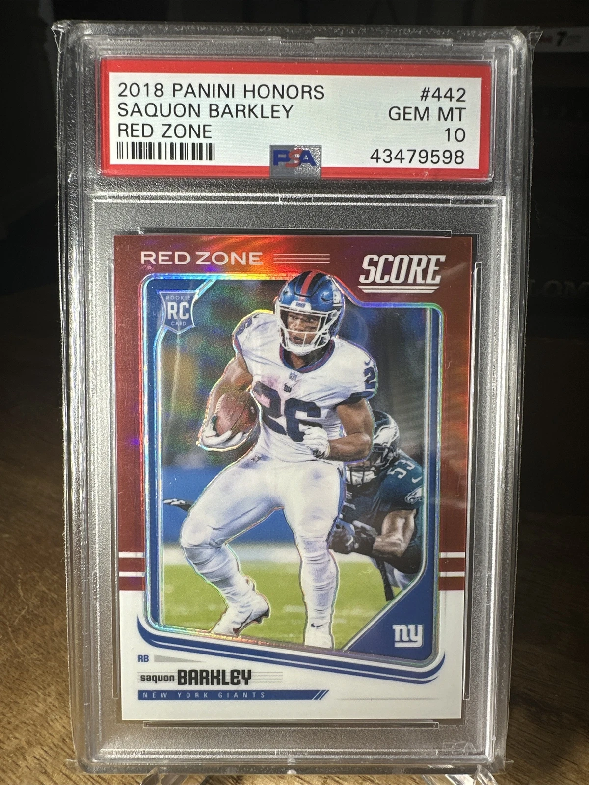 Saquon Barkley Panini Honors Score Update Rookies #442 Red Zone