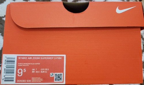 NUEVO Para Hombre TALLA 9.5, NIKE Air Zoom Superrep 3 Premium DO9382-500. PÚRPURA/COBRE. - Imagen 15 de 15