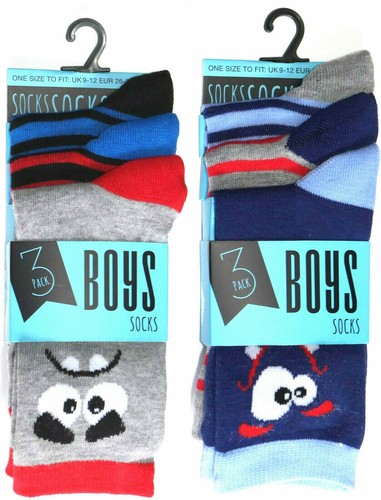 Kids Girls Boys Ankle Socks Children Pink Blue 3 Pair Character Colored Design - Picture 11 of 13