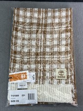 Timberland Buffalo Plaid Scarf Butterscotch Wheat Acrylic One Size 64x10 NEW