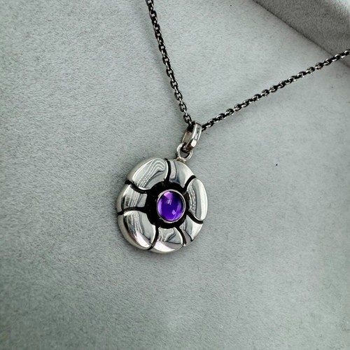 Genuino Georg Jensen Collar Amatista Plata 925 436 46 pulgadas Usado Japón 0121 122 - Imagen 5 de 13