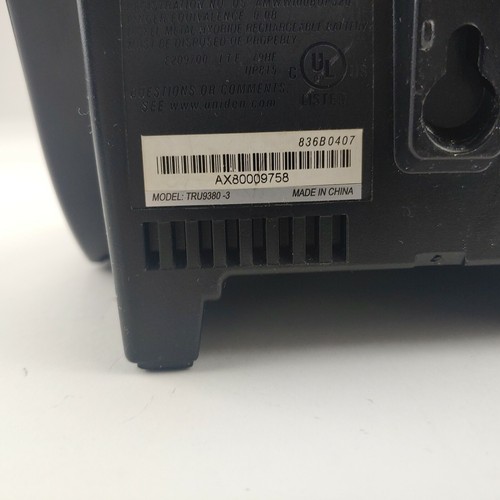 Uniden TRU9380-3 Cordless Handset Main Base Answering Machine - Picture 4 of 7