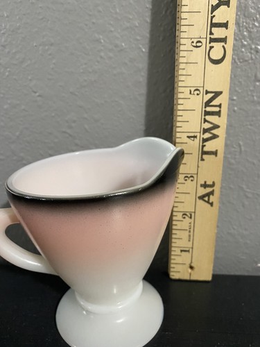 Vintage, 1950’s Hazel Atlas Creamer, Ombre Pink, Black, White, MCM - Picture 3 of 7