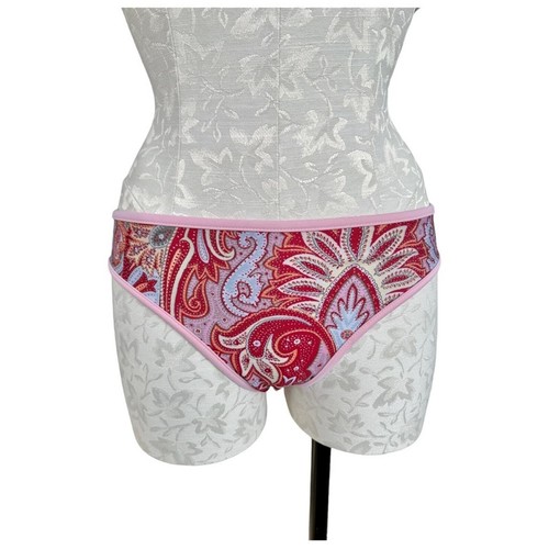 Athleta Tankini Set Paisley Racerback Swimsuit Two Piece Pink & Green Size Med - Picture 3 of 14