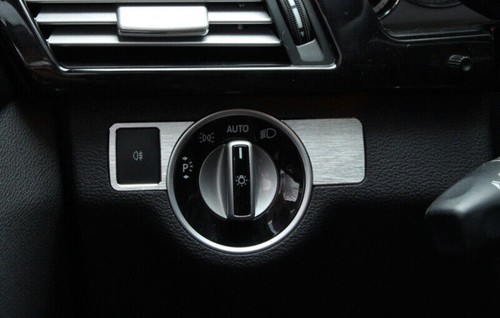 Fit For Benz C-Class 08-2014 Silver Aluminum Headlight Control Button Cover Trim - Picture 10 of 18