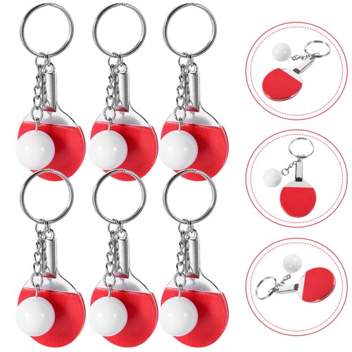 6 Pcs Table Tennis Keychain Racket Sports Accessories Miss Balls - Picture 12 of 12