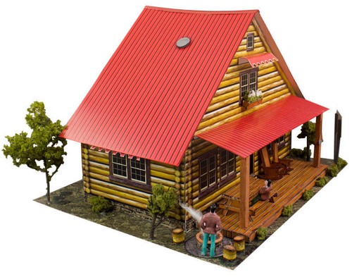 1:87 HO Scale "Log Cabin" Photo Real Miniature Model Building Kit Track Sets - Picture 4 of 12