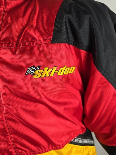 Ski-doo Sno Gear Black Red Bombardier Snowmobile Insulated Racing Jacket Large - Picture 3 of 9