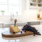Fairmont & Main Wooden 40cm Food Board Stained Ash Oval Faceted Dishwasher Safe