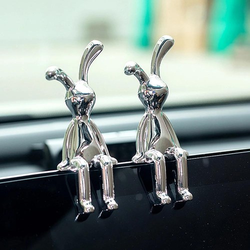 Nordic Silver Rabbit Statue Bunny Sculpture Modern Animal Home Gift Decor - Picture 18 of 35