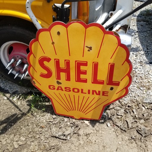Vintage Look Old Style Rusty Shell Gasoline Tankstelle Schild Hot Rod Garage Art - Bild 5 von 18