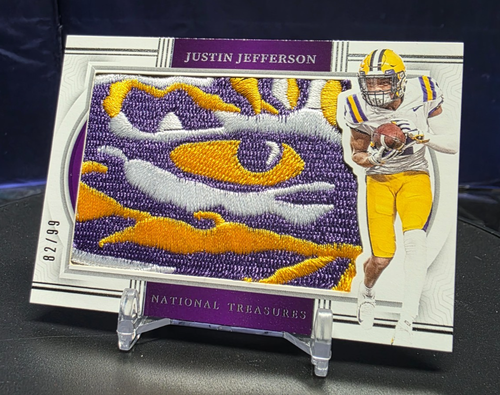 2024 Panini National Treasures Justin Jefferson LSU Tigers Eye Patch* READ🔥🐯🐅 - Picture 7 of 8