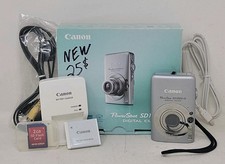 Canon PowerShot Digital Camera ELPH SD1200 10MP Silver SD Card Battery Charger