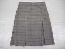 Girls A Gray Plaid Box Pleat Uniform Skirt Regular Sizes 14  16