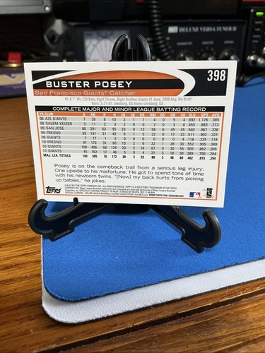 2012 Topps #398a Buster Posey San Francisco Giants - Picture 12 of 12