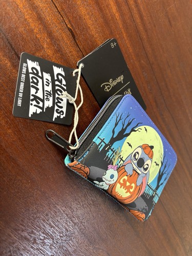 Portafoglio Loungefly Disney STITCH Halloween Zucca Bagliore al Buio - Foto 6 di 9