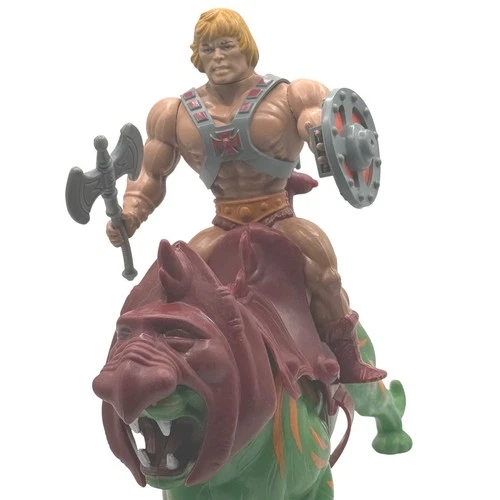 Vintage Mattel He-Man Action Figure with Battle Cat *READ