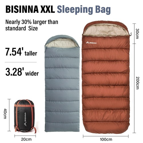 XXL Sleeping Bag for Big and Tall Adults,3-4 Season Plus Size Warm and - Picture 2 of 5